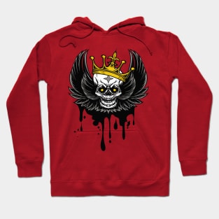 skull with wings and crown Hoodie